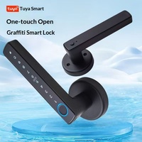 Cerradura de Puerta Esférica de Madera Tuya - Cerradura Inteligente con Huella Dactilar, Teclado y Contraseña, Modelo B5 del Ecosistema Tuya, Hecho en China