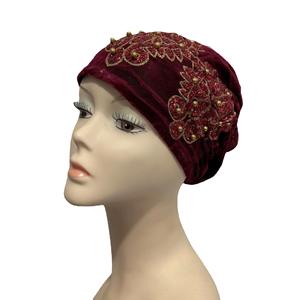 أزياء الترتر زهرة سلك الذهب توالت حواف رقيق القبعات أغطية الرأس القبعات ملفوفة بالكامل عصابات الشعر اكسسوارات للنساء - Product Image 4