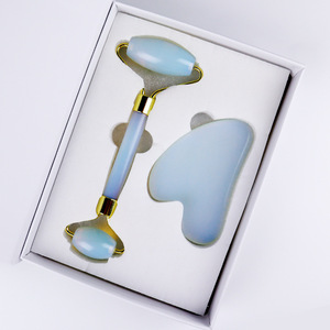 Gmagic Set di strumenti di bellezza al quarzo rosa naturale <span class=keywords><strong>Kit</strong></span> di cristallo rosa massaggiatore per la pelle viso Guasha pietra giada rullo viso e Gua Sha - Product Image 3