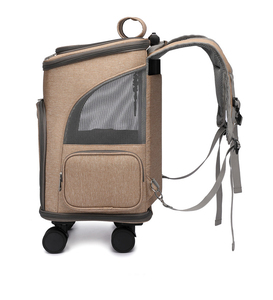 Lüks orijinal tasarım evcil hayvan taşıyıcı çanta katlanabilir taşınabilir hafif nefes ayrılabilir tekerlekli örgü <span class=keywords><strong>Pet</strong></span> seyahat için sırt çantası - Product Image 5