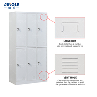 Armoire de vestiaire métallique à 6 portes, étanche, pour plusieurs personnes, idéale pour le bureau et la salle de sport