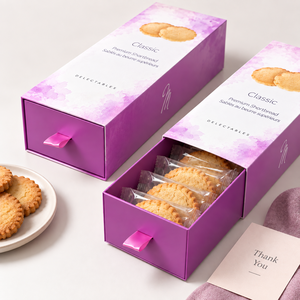 Boîtes cadeaux en papier rigide de qualité alimentaire avec logo personnalisé, couleur pastel, pour biscuits, pâtisserie, macarons - Product Image 1