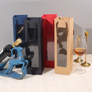 Cửa sổ di động mở túi cầm tay Hộp quà tặng giáng sinh rượu vang đỏ Túi Hoa bó hoa trong suốt hộp đóng gói quà tặng - Product Image 6