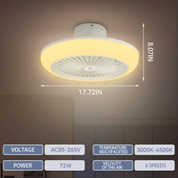 Ventilateur de Plafond Décoratif à Télécommande Intelligente Moderne de Salon avec Lumière/Ventilateurs de Plafond Led/Éclairage de Ventilateur à Gradation