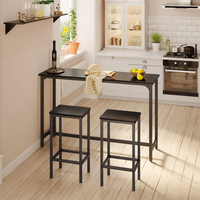 Table de bar rectangulaire noire JBZ-2 avec pieds robustes, facile à nettoyer, pour l'intérieur, cuisine, comptoir, pub, utilisation en intérieur