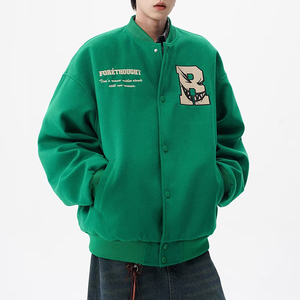 Chaqueta de Béisbol con Diseño Moderno para Hombre y Mujer, Otoño Invierno, Personalizable con Bordado de Letras, Estilo Urbano, Informal, para Parejas - Product Image 2