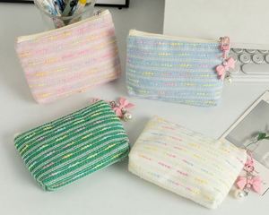 Petite pochette de rangement pour pièces de monnaie, porte-monnaie en tissu avec fermeture éclair, sac de voyage, mini portefeuille de poche pour fille, femme, cadeau cosmétique - Product Image 2