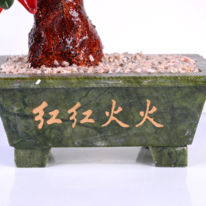 Vente en gros de pierre précieuse de jade naturelle faite à la main, poivrier de piment rouge Fengshui pour la décoration de la maison - Product Image 6