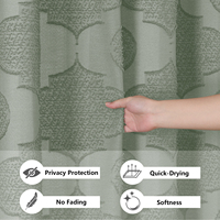 Rideau de douche texturé vert sauge OWENIE, motif floral, 72 x 84 pouces, 100 % polyester, séchage rapide, rideau de salle de bain pour l'intimité