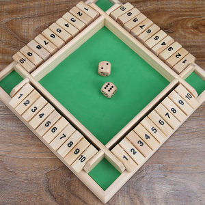 Jeu de société Shut the Box à quatre côtés avec 10 numéros, jeu de société en bois avec rabats et dés, jeu de société <span class=keywords><strong>pour</strong></span> adultes et familles - Product Image 6