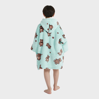 Premium personnalisé surdimensionné chaud doux confortable polaire Sherpa ours imprimer enfants hiver portable à capuche couverture avec grande poche