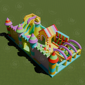 Château gonflable coloré pour parc d'attractions, aire de jeux sportive pour fêtes - Product Image 6