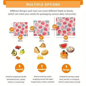 Free Sample 3Pcs/set LFGB Food Grade Sandwich Washable Reusable Organic Cotton Leaf <b>Beeswax</b> Food <b>Paper</b> Wraps - Product Image 3