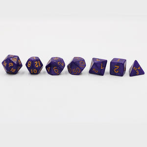 Approvisionnement transfrontalier TRPG Purple Gold Oil Pattern Acrylique Multi-Sided Dice 7 PCs/set pour les jeux de course du MDN - Product Image 2