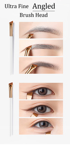 Strumenti di trucco Logo personalizzato di alta qualità all'ingrosso EMF ad angolo piatto Eyeliner sopracciglia bianco capelli sintetici per occhi Private Label - Product Image 6