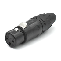 Connecteur audio femelle XLR à 3 broches Fiche canon PVC pour haut-parleurs Lecteurs DVD Microphone mâle compatible stéréo Prise XLR à 3 broches