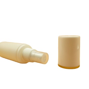 30ml 60ml 80ml 100ml HDPE Spray <b>Bottle</b> with Over Cap Round Shape Fine Mist <b>Bottle</b> with Gold Ring Cap - Product Image 1