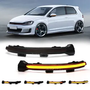 Feux de clignotants dynamiques à LED pour VW <span class=keywords><strong>Golf</strong></span> <span class=keywords><strong>7</strong></span> <span class=keywords><strong>7</strong></span>.5 GTI Jetta MK7 Touran, clignotants séquentiels pour rétroviseurs, lampes de signalisation - Product Image 1