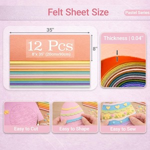 Lot de tissus en <span class=keywords><strong>feutre</strong></span> épais et colorés en gros – Feuilles carrées non tissées haute densité pour loisirs créatifs - Product Image 3