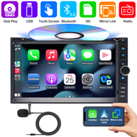 Autoradio double DIN 7 pouces avec CarPlay sans fil, Android Auto, GPS, lecteur CD pour MP5, commande au volant 5.0, garantie 1 an
