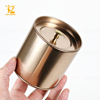 Boîtes à thé rondes de luxe en or avec logo personnalisé, double couvercle hermétique, en fer blanc, vides, pour emballage de café en vrac