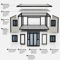 Maisons conteneurs extensibles 2-3 chambres en gros, villas préfabriquées à assemblage rapide, emballées à plat, avec panneaux sandwich