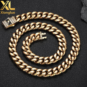 12MM European American Trendy Unisex Bangles Cuban Chain Zircon Spring Buckle 18K Gold Plated Hip Hop Inspired Claw Setting - Product Image 3