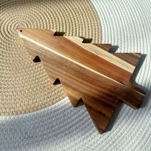 Tabla de Quesos de Madera con Forma de Árbol de Navidad, 38 cm, Tabla de Cortar de Madera de Acacia para Uso en la Cocina - Product Image 3
