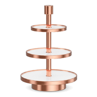 Support à gâteau à 3 niveaux en acier inoxydable commercial + support à gâteau en acrylique blanc, présentoir métallique pour mariages, fêtes et événements