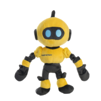 Niedlicher Gelber Roboter Plüschtier mit Anpassbarem Besticktem Logo Bewegliche Gelenke Mechanisches Roboter-Maskottchen Spielzeug für Kinder Souvenir