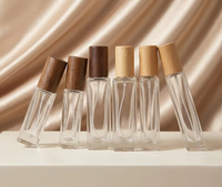 Bouteilles de parfum en verre en gros avec couvercle en bois, flacon de parfum portable, flacon d'échantillon cosmétique