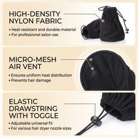 Diffuseur portable pour sèche-cheveux en tissu, sac en maille de nylon résistant à la chaleur, capuche universelle rétractable pour le coiffage des cheveux bouclés