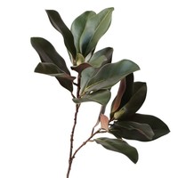 Branches de feuillage de magnolia artificielles, toucher réaliste, fleurs de grandiflore, feuilles en plastique, décoration de table, bureau, maison