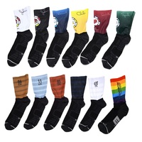 Vente en gros de chaussettes de cyclisme sport Impression par sublimation Crew aero Fit Chaussettes de compression sport logo personnalisé Hommes Nylon