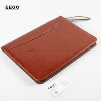 Porte-documents en cuir PU vegan avec fermeture éclair, personnalisable avec logo, pour bureau et affaires