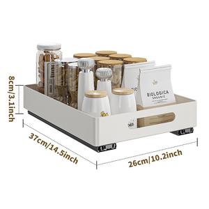 ชั้นวางของในครัวแบบยืน รุ่นโมเดิร์น พร้อมตะกร้าแบบดึงออกได้ สำหรับจัดเก็บจาน ชาม เครื่องปรุง และอุปกรณ์ครัวอื่นๆ - Product Image 6