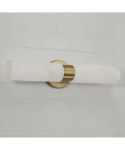 Lámpara <span class=keywords><strong>de</strong></span> Pared Moderna <span class=keywords><strong>de</strong></span> Alabastro Español Natural con Pantalla <span class=keywords><strong>de</strong></span> Latón, para Restaurante, Villa, Comedor, Modelo Capital Alyssa, 2 Luces - Product Image 6