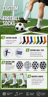 Chaussettes de football personnalisées antidérapantes, respirantes, livraison rapide, échantillon gratuit
