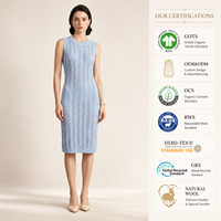 Robe midi élégante en maille torsadée texturée sans manches pour femme, en viscose et nylon, pour l'été