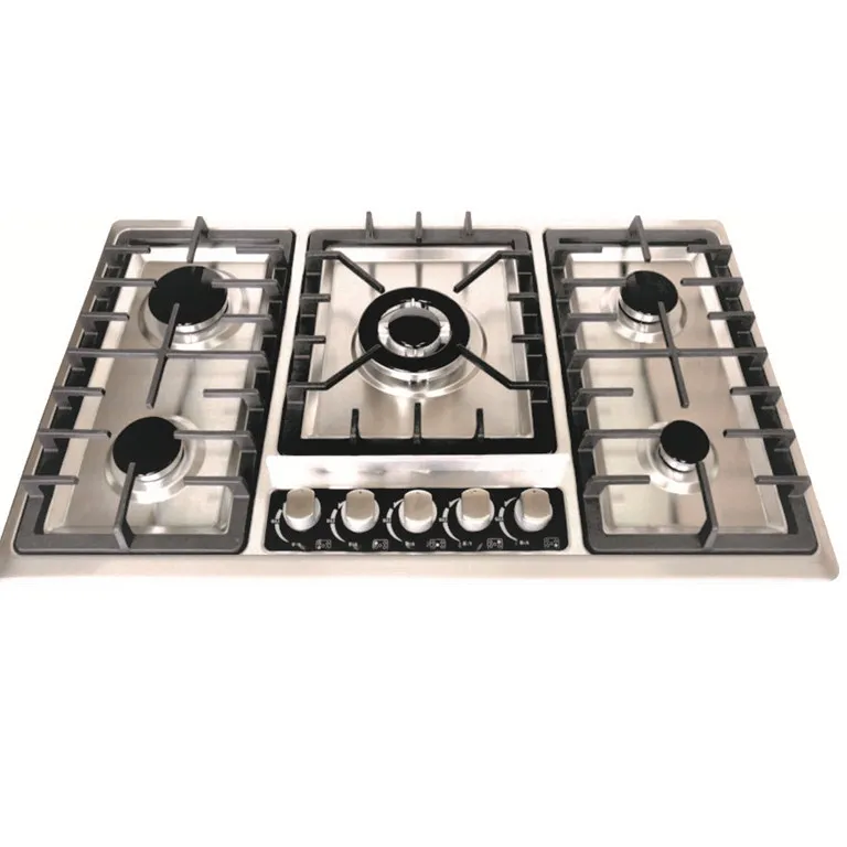 China kitchen appliances 5 burner stainless steel cooktop bulit-in gas stove manufacturers