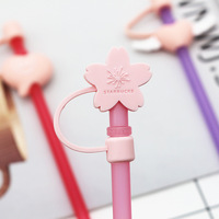 Bouchon de paille en silicone créatif, couvercle de protection de paille de dessin animé