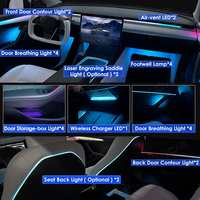 Luz ambiental LED para Tesla Model 3 Y Car Retrofit Atmósfera Lámparas Mobile APP Control Ambient Kits
