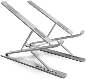 Atacado computadores de mesa estande-Ergonômico ajustável camada dupla camada 2 elevado de alumínio suporte de laptop dobrável de metal portátil laptop suporte de mesa para notebook