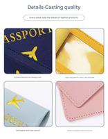 Étiquette à bagages en cuir PU personnalisable avec logo d'avion en feuille d'or, accessoire de voyage tendance pour valises