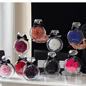 Eterno fiore rosa profumato bottiglia acrilico rifinito confezione regalo fiori veri ornamenti avanzati per la festa della mamma san valentino - Product Image 2