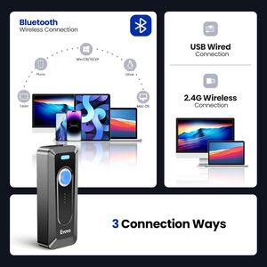 Eyoyo mini xách tay bluetooth 1D 2D QR không dây QR Đầu đọc mã vạch Máy quét mã vạch với clip đính kèm vào điện thoại Iphone - Product Image 4