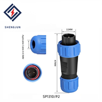 Connecteur d'alimentation étanche SP13 à 2-9 broches IP68, à verrouillage rapide par poussée, en PA66 plaqué or, pour signal de commande