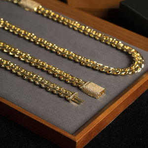 Fealux Hip Hop 10mm 12mm 18mm Cuban Link Kette 925 Silber Iced Out Moissanit Verschluss Miami Cuban Link für Verlobung Party Geschenk - Product Image 3