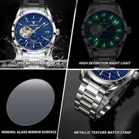 Montre-bracelet automatique mécanique pour homme Binbond J2307 2307, bracelet en acier inoxydable, étanche, style business, tendance