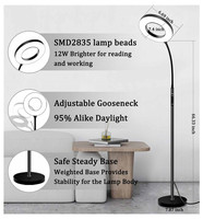 Meilleure qualité pas cher prix 12W réglable cerceau LED canapé col de cygne anneau lampadaire pour lire salon chambre bureau à domicile